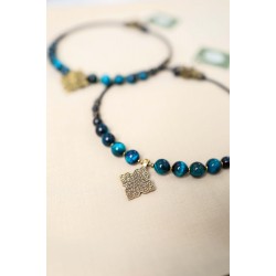 necklace cornflower embroidery