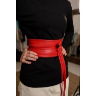 Red eco-leather belt