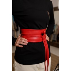 Red eco-leather belt