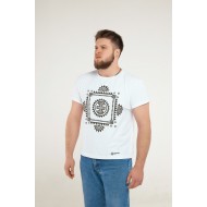 White T-shirt "Hutsul cross" (bronze)
